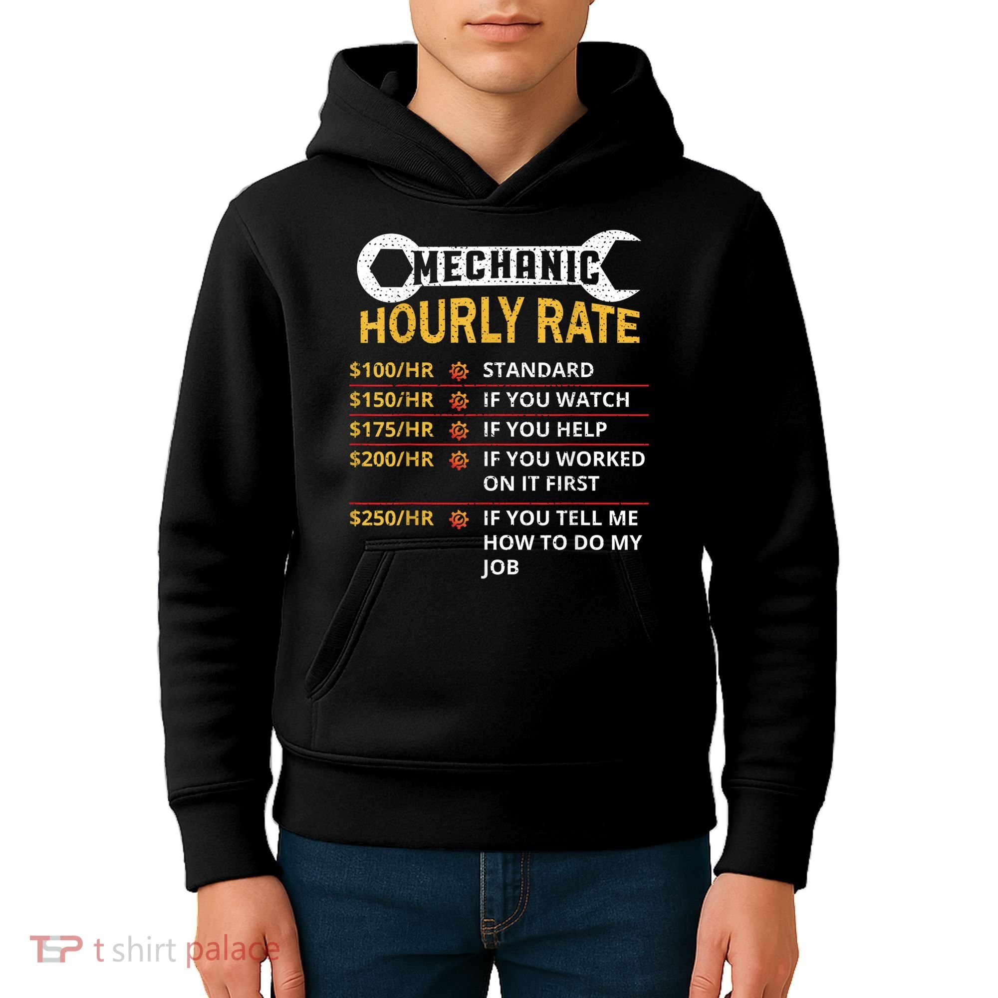 Mechanic Hourly Rate For Mechanic And Car Lover Kids Hoodie
