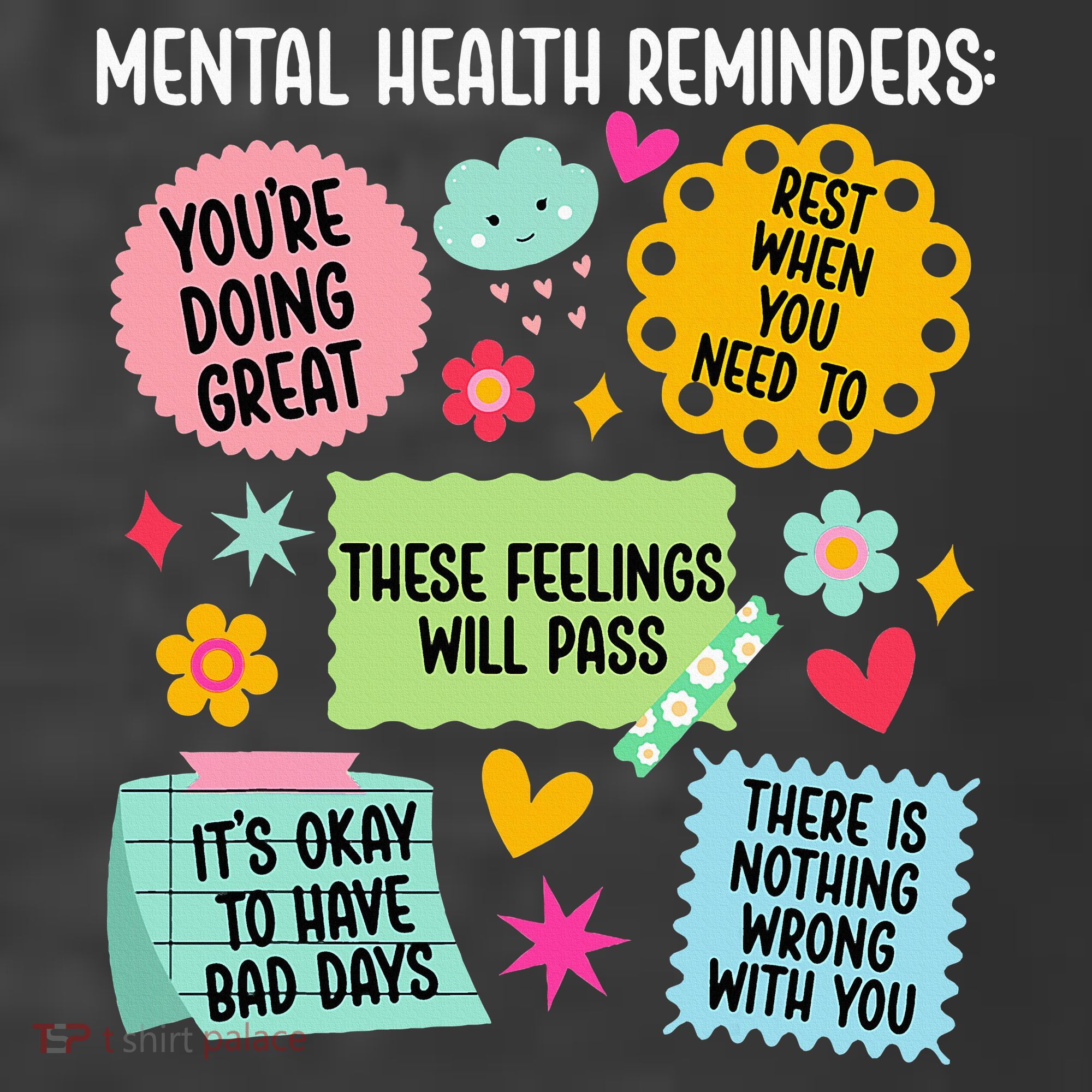 Mental Health Reminders Mental Health Awareness Month T-Shirt