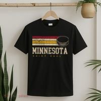 Minnesota Hockey Retro Vintage Stripes T-Shirt thumb 2