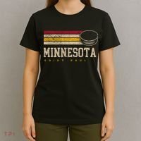 Minnesota Hockey Retro Vintage Stripes T-Shirt thumb 4