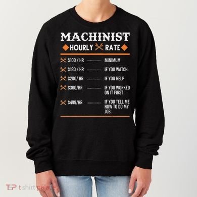 Machinist Hourly Rate Machining Women's Sweatshirt