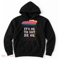 Mental Health Rain It's OKAY To Not Be Ok Hoodie thumb 0