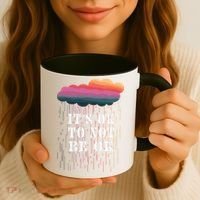 Mental Health Rain It's OKAY To Not Be Ok Coffee Mug thumb 3