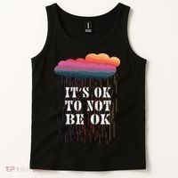 Mental Health Rain It's OKAY To Not Be Ok Tank Top thumb 2