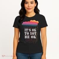 Mental Health Rain It's OKAY To Not Be Ok Women's T-Shirt thumb 4