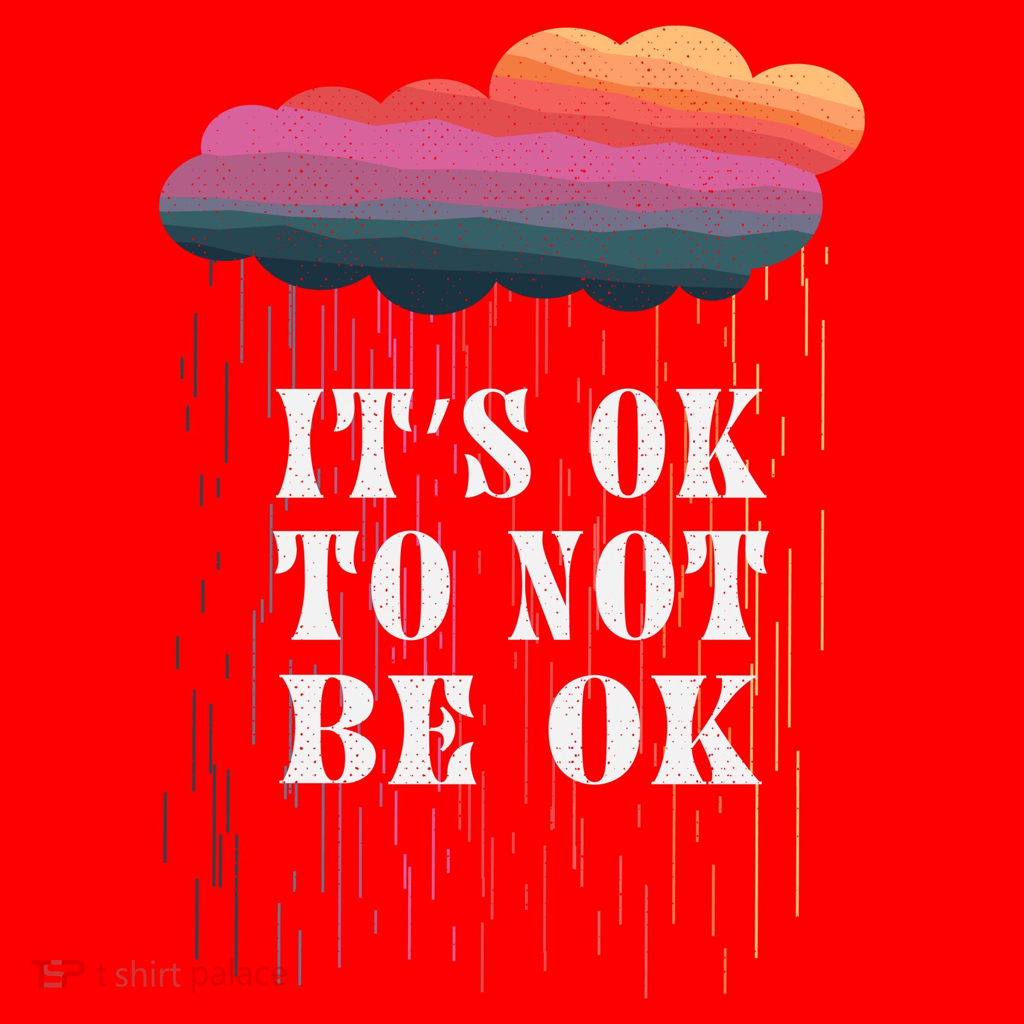Mental Health Rain It's OKAY To Not Be Ok Santa Hat