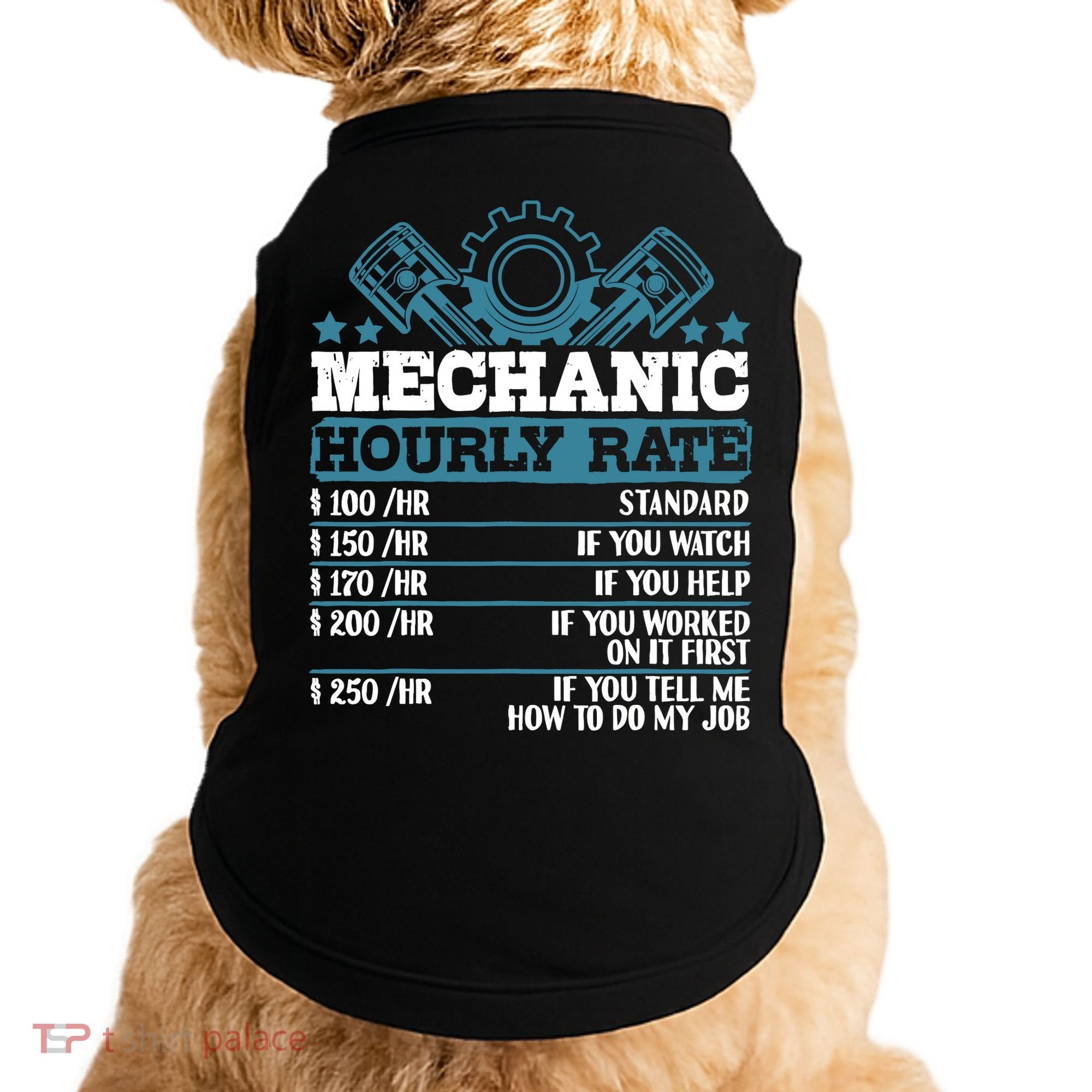 Mechanic Hourly Rate | Auto Mechanic Gifts Doggie Tank