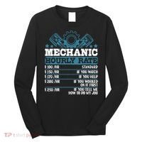 Mechanic Hourly Rate | Auto Mechanic Gifts Long Sleeve Shirt thumb 0