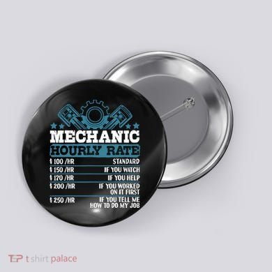 Mechanic Hourly Rate | Auto Mechanic Gifts Button