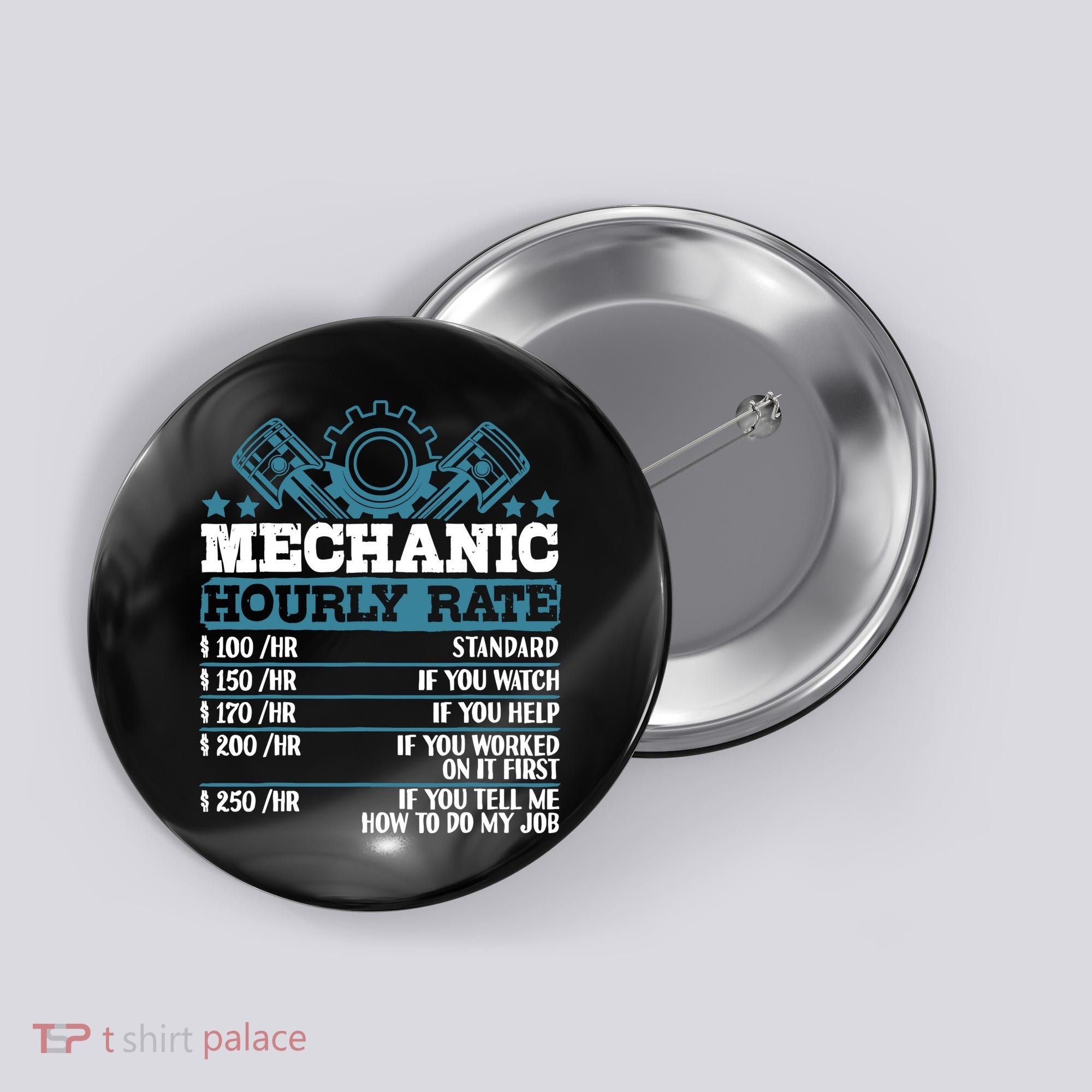 Mechanic Hourly Rate | Auto Mechanic Gifts Button