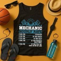 Mechanic Hourly Rate | Auto Mechanic Gifts Tank Top thumb 4