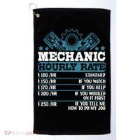 Mechanic Hourly Rate | Auto Mechanic Gifts Golf Towel thumb 0