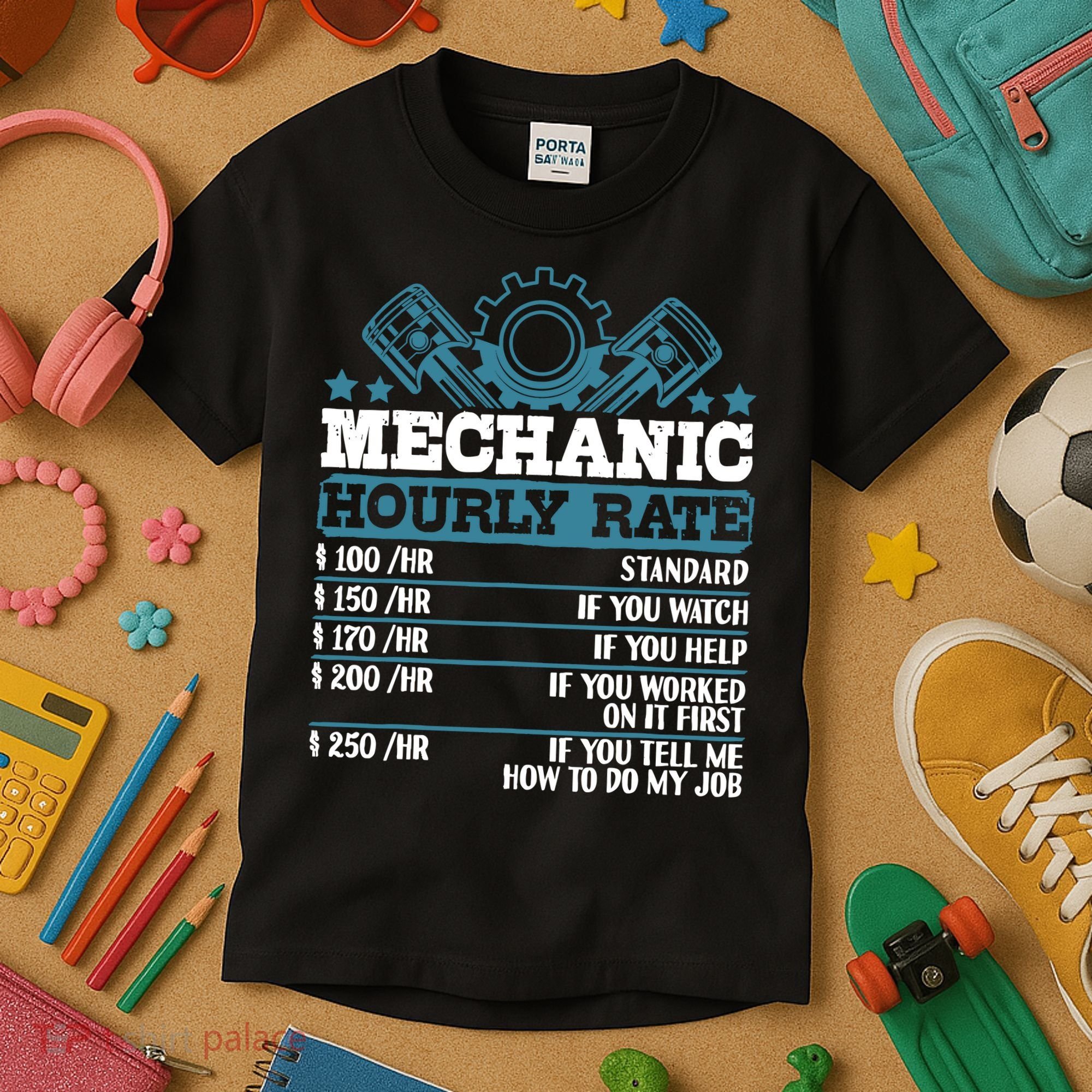 Mechanic Hourly Rate | Auto Mechanic Gifts Kids T-Shirt