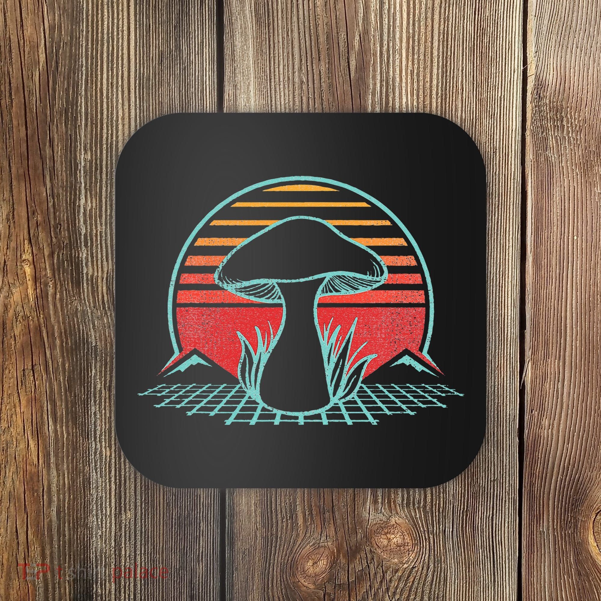 Mushroom Hunter Retro 80s Style Fungi Mycology Lover Gift Coaster