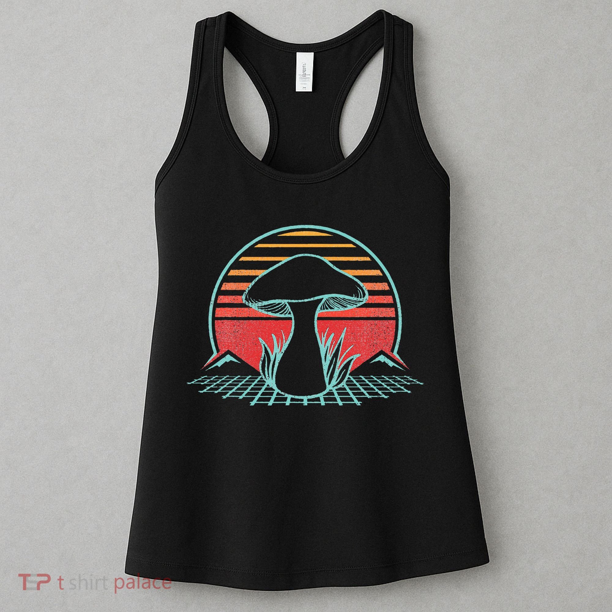 Mushroom Hunter Retro 80s Style Fungi Mycology Lover Gift Women's Tank Top