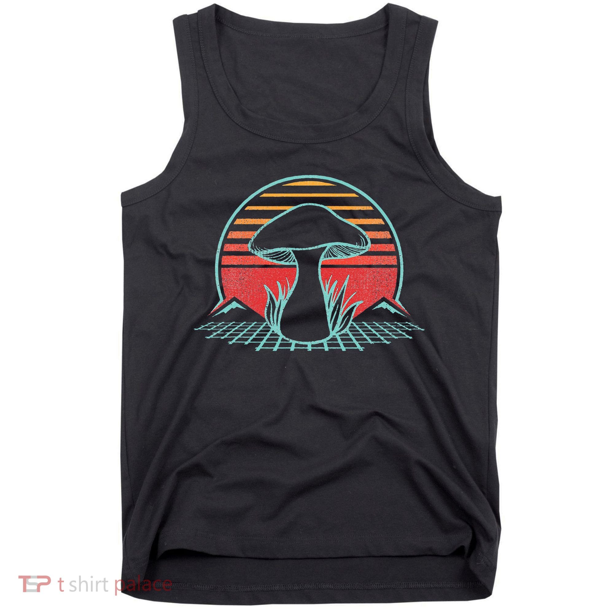 Mushroom Hunter Retro 80s Style Fungi Mycology Lover Gift Tank Top