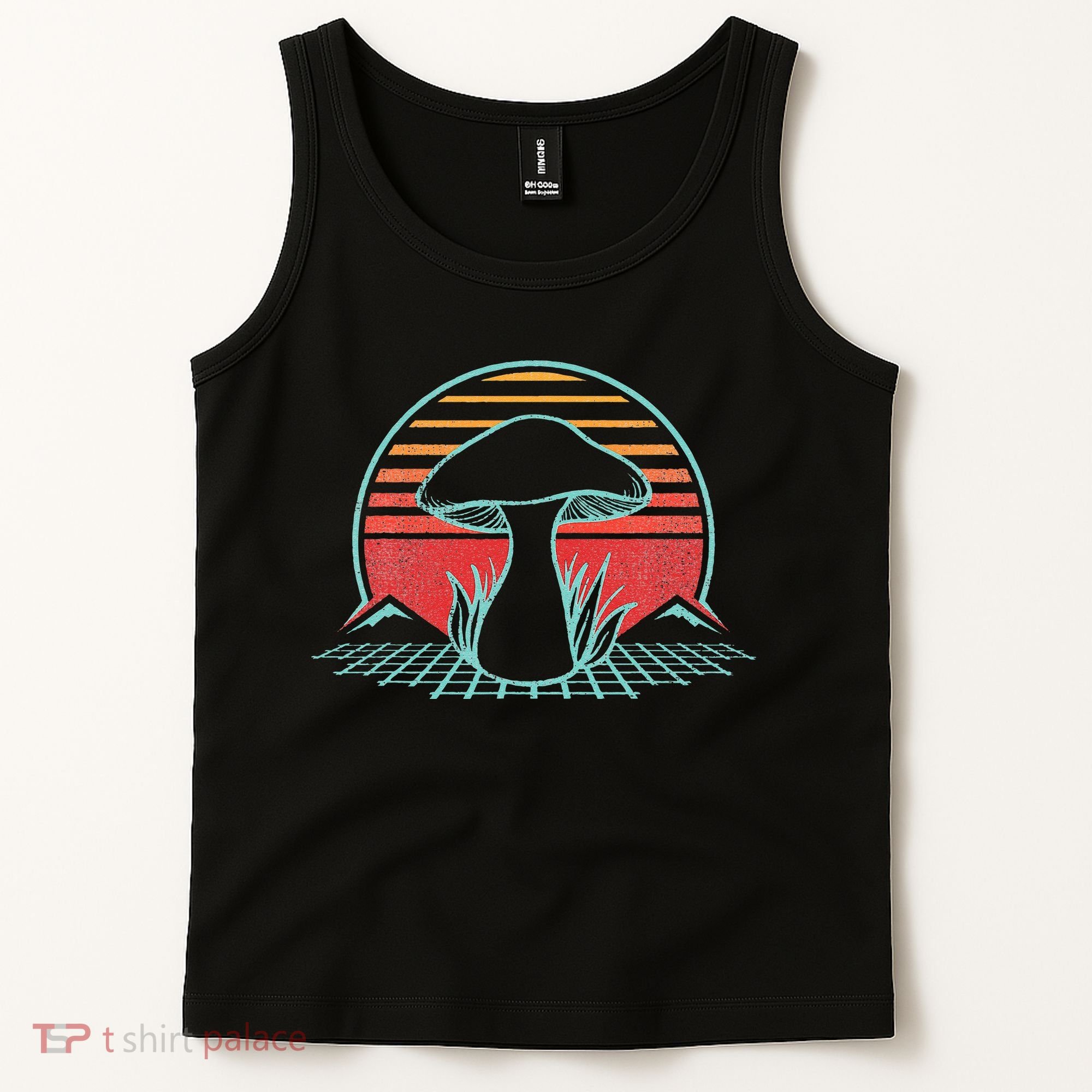 Mushroom Hunter Retro 80s Style Fungi Mycology Lover Gift Tank Top