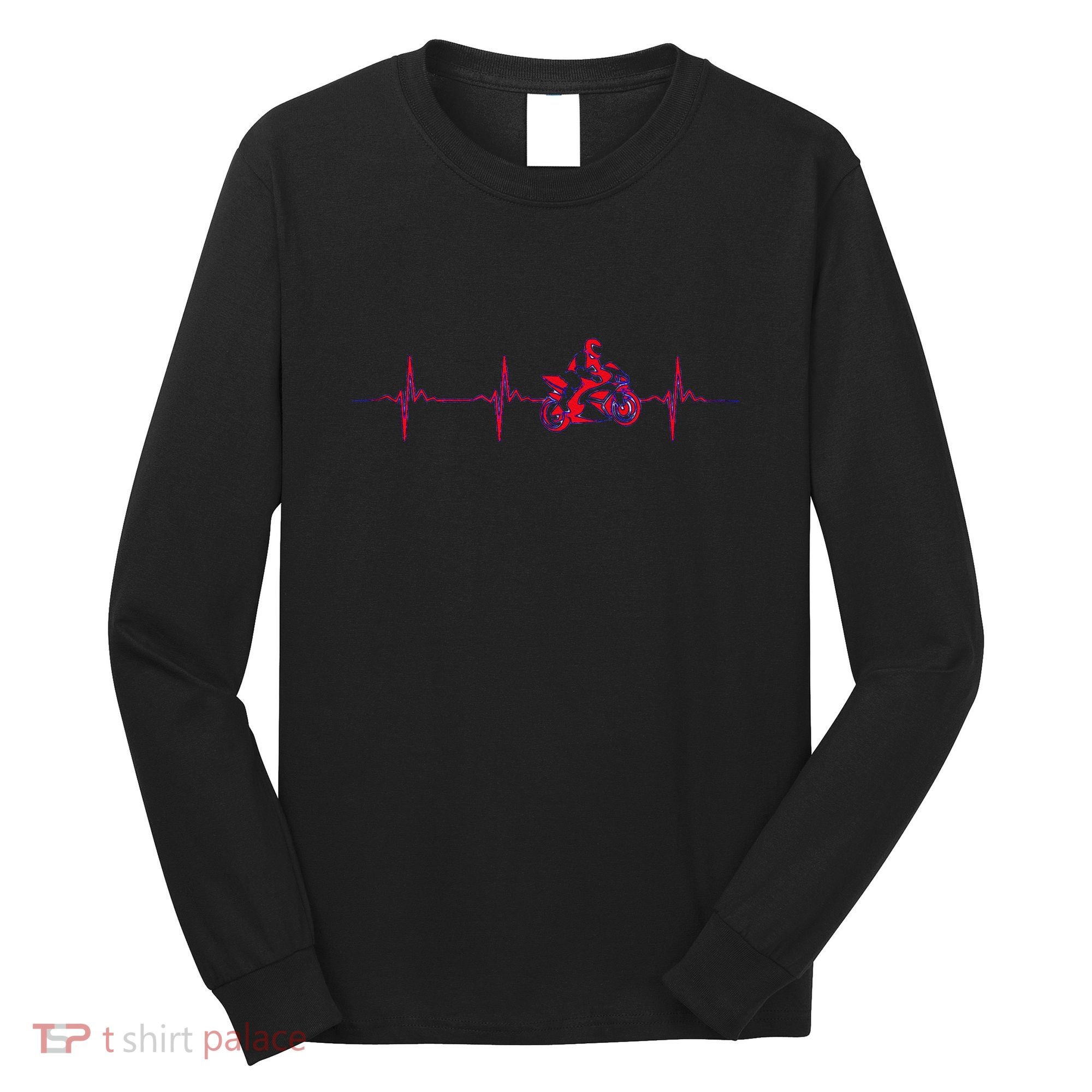 Motorcycle Heartbeat Sportbike Crotch Rocket Long Sleeve Shirt
