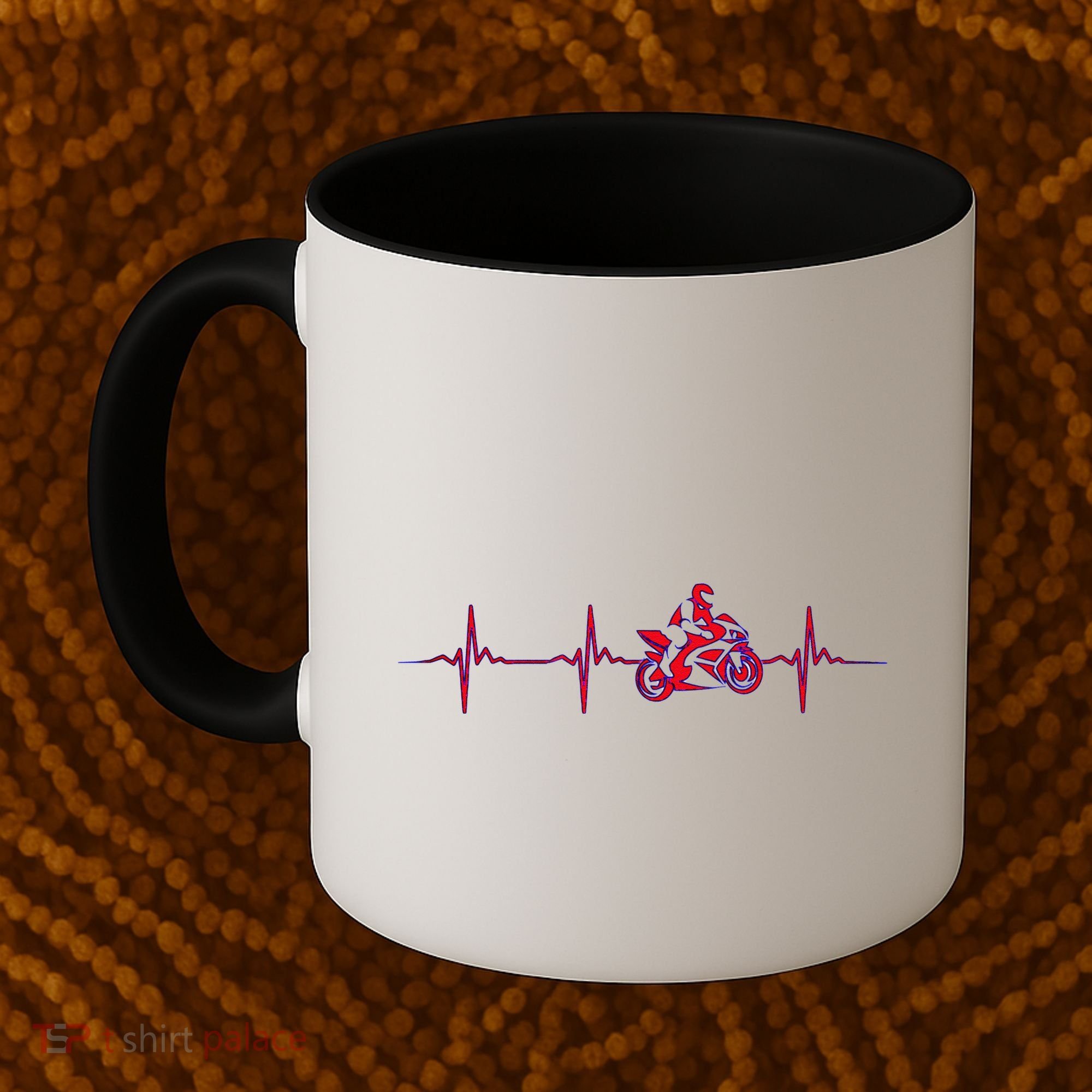 Motorcycle Heartbeat Sportbike Crotch Rocket Coffee Mug
