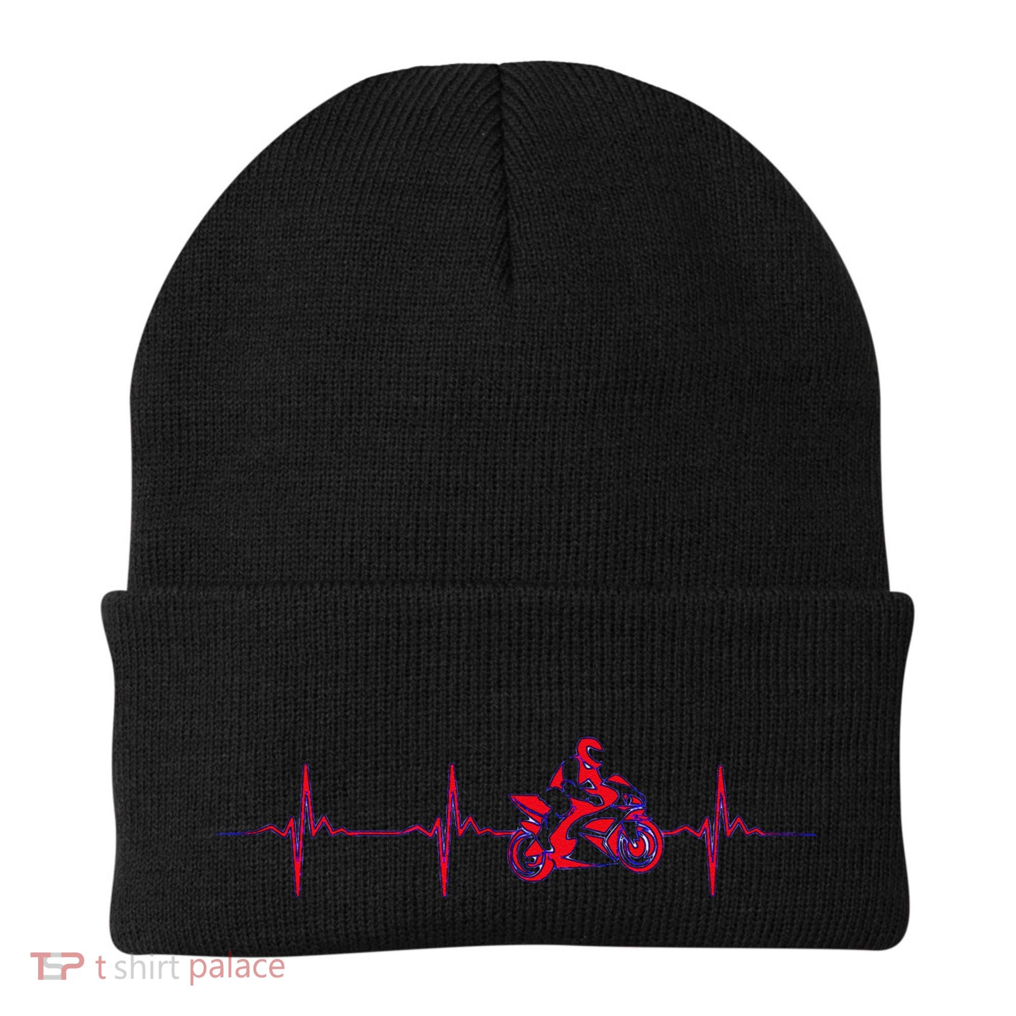 Motorcycle Heartbeat Sportbike Crotch Rocket Beanie