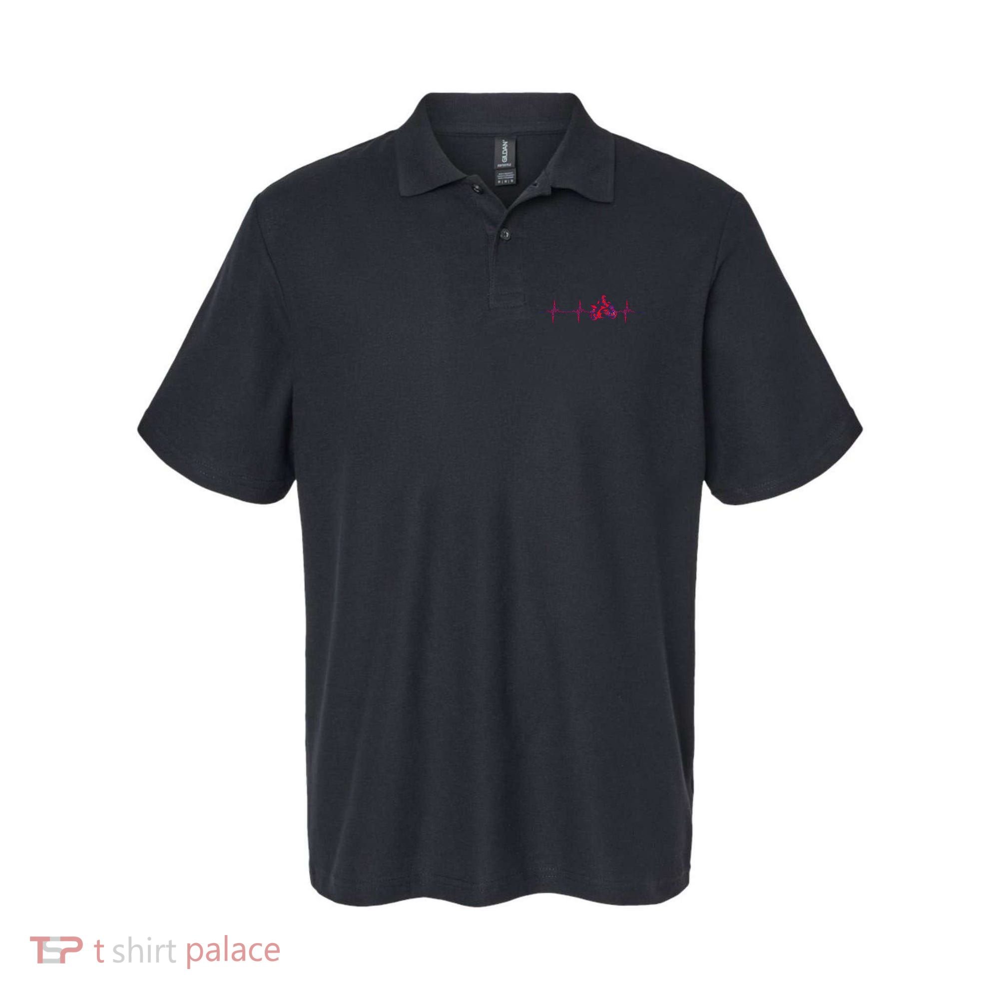 Motorcycle Heartbeat Sportbike Crotch Rocket Polo