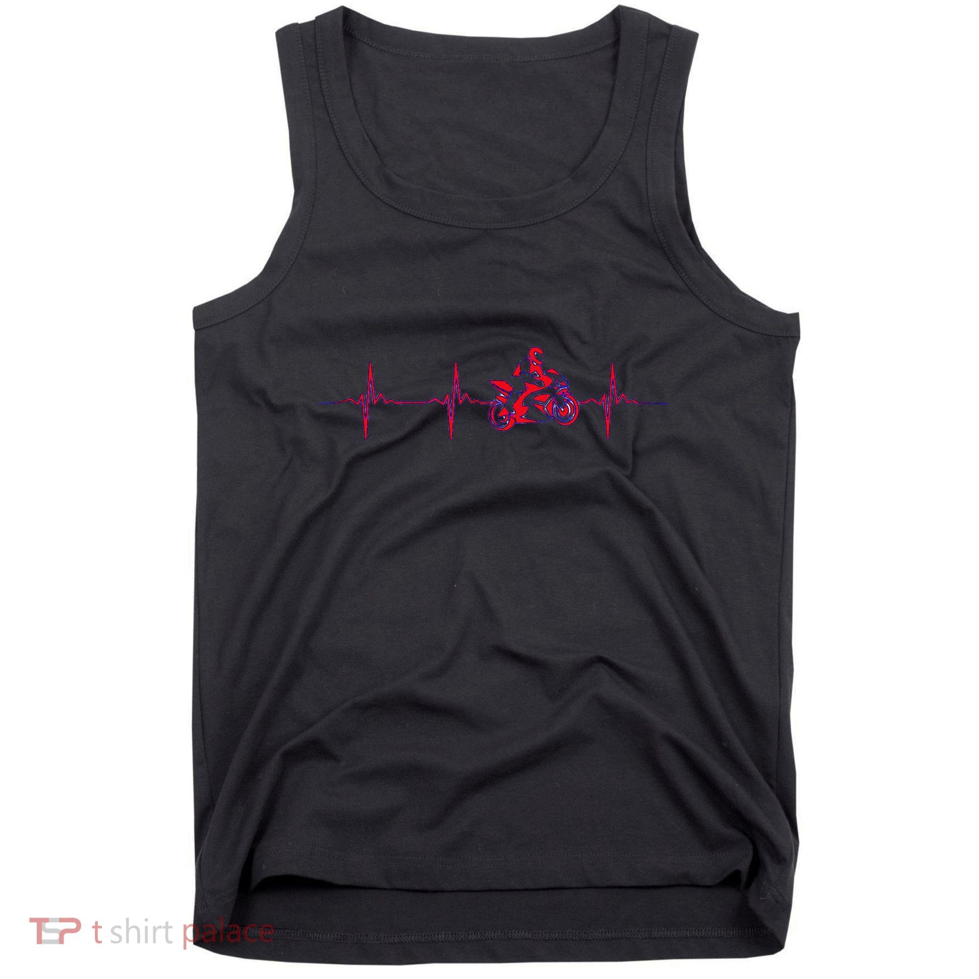 Motorcycle Heartbeat Sportbike Crotch Rocket Tank Top
