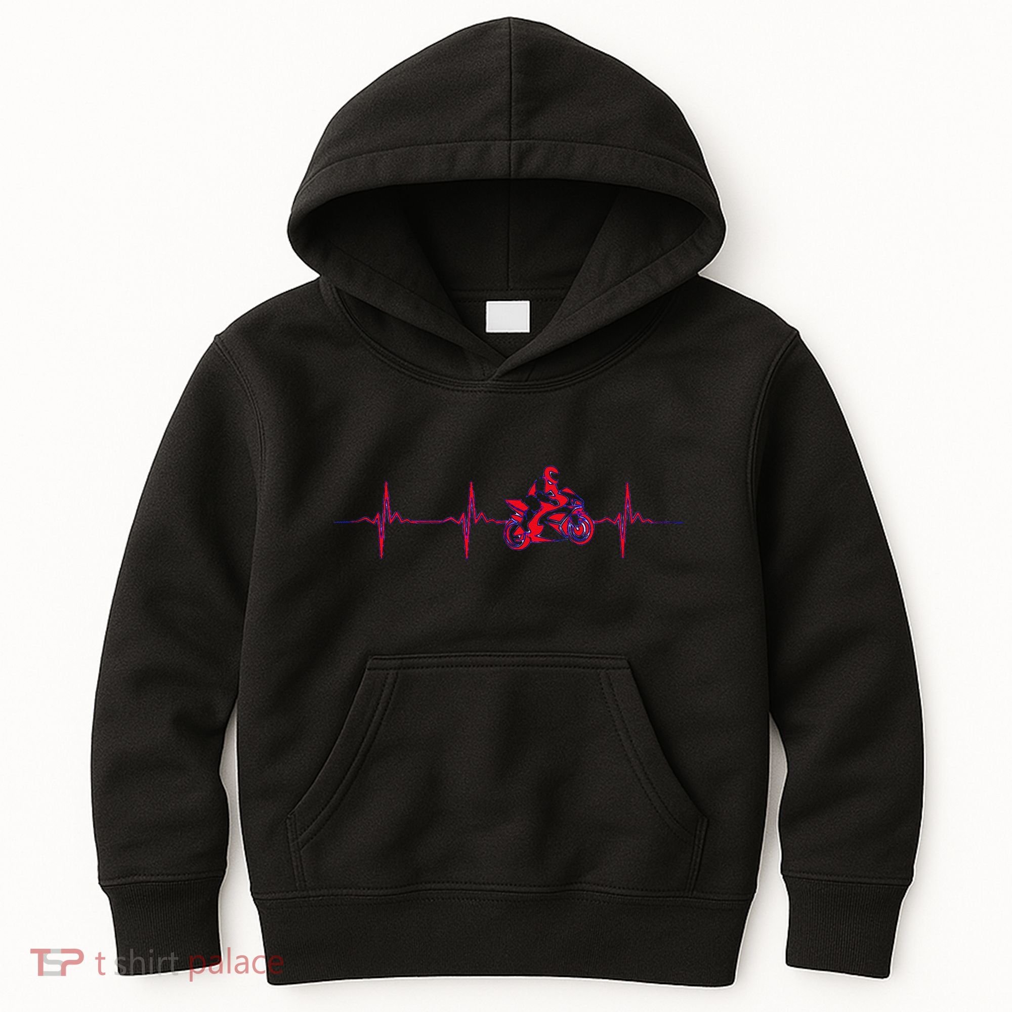 Motorcycle Heartbeat Sportbike Crotch Rocket Kids Hoodie