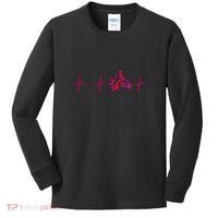 Motorcycle Heartbeat Sportbike Crotch Rocket Kids Long Sleeve Shirt thumb 0