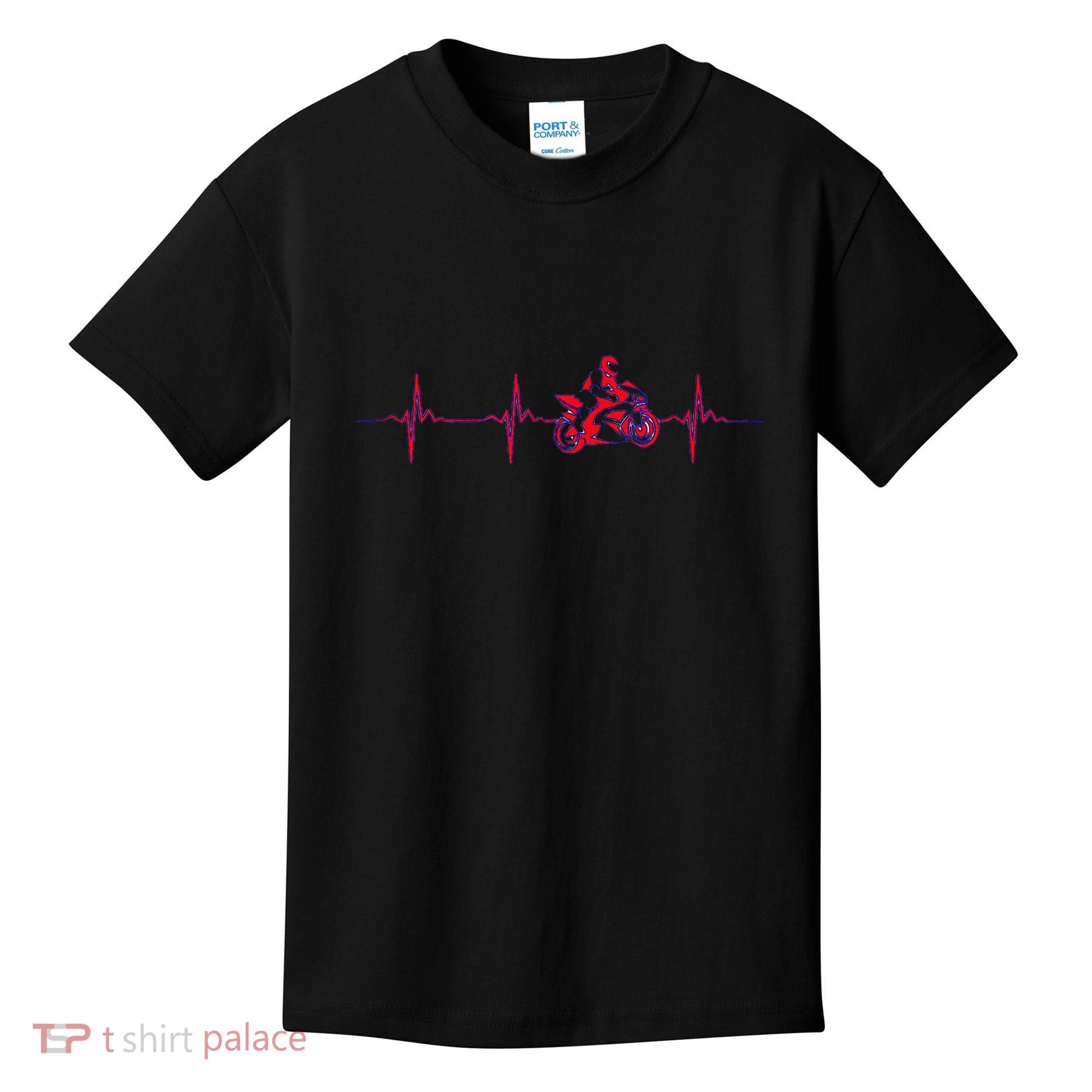 Motorcycle Heartbeat Sportbike Crotch Rocket Kids T-Shirt