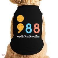 Mental Health Semicolon 98 Depression Awareness Doggie Tank thumb 0