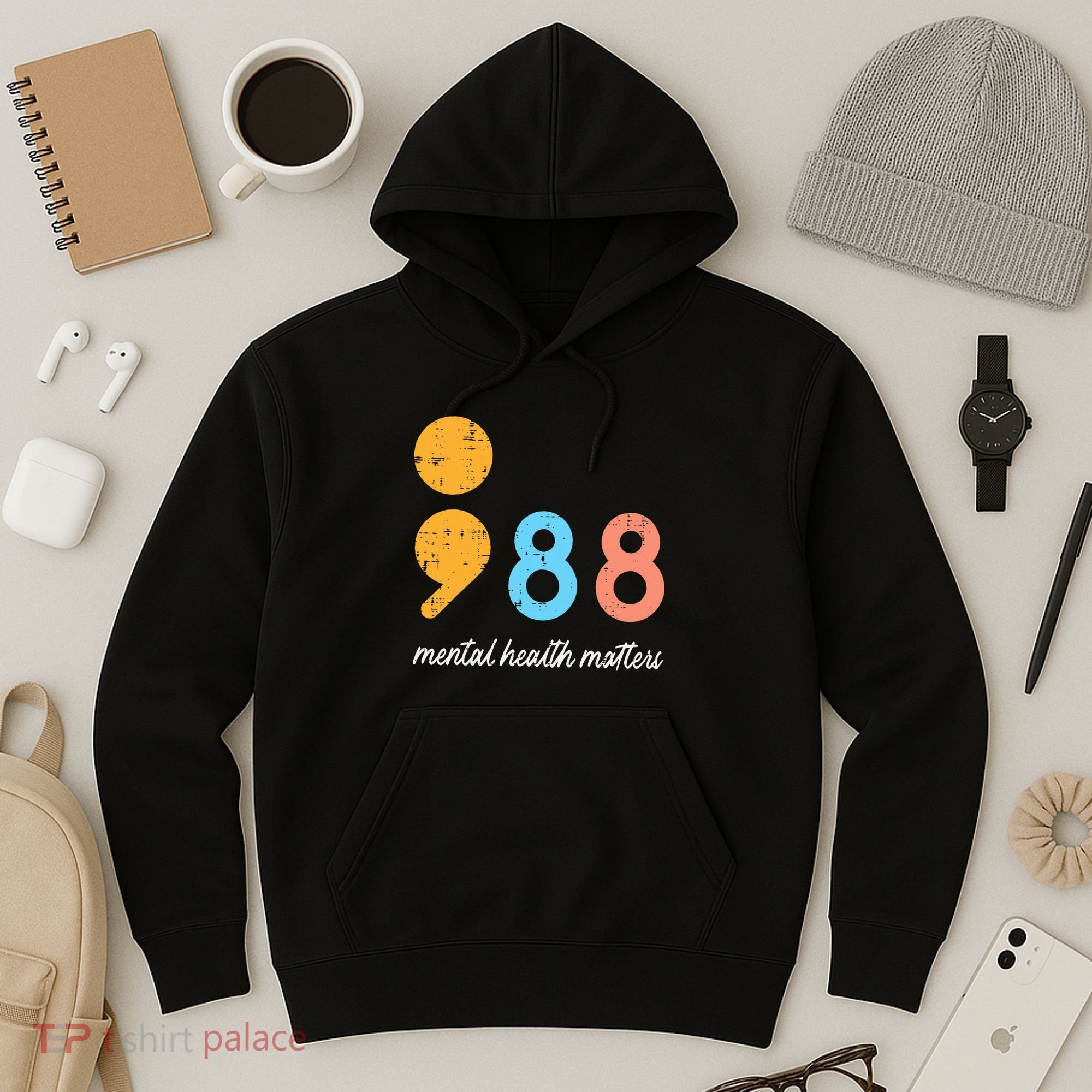 Mental Health Semicolon 98 Depression Awareness Hoodie