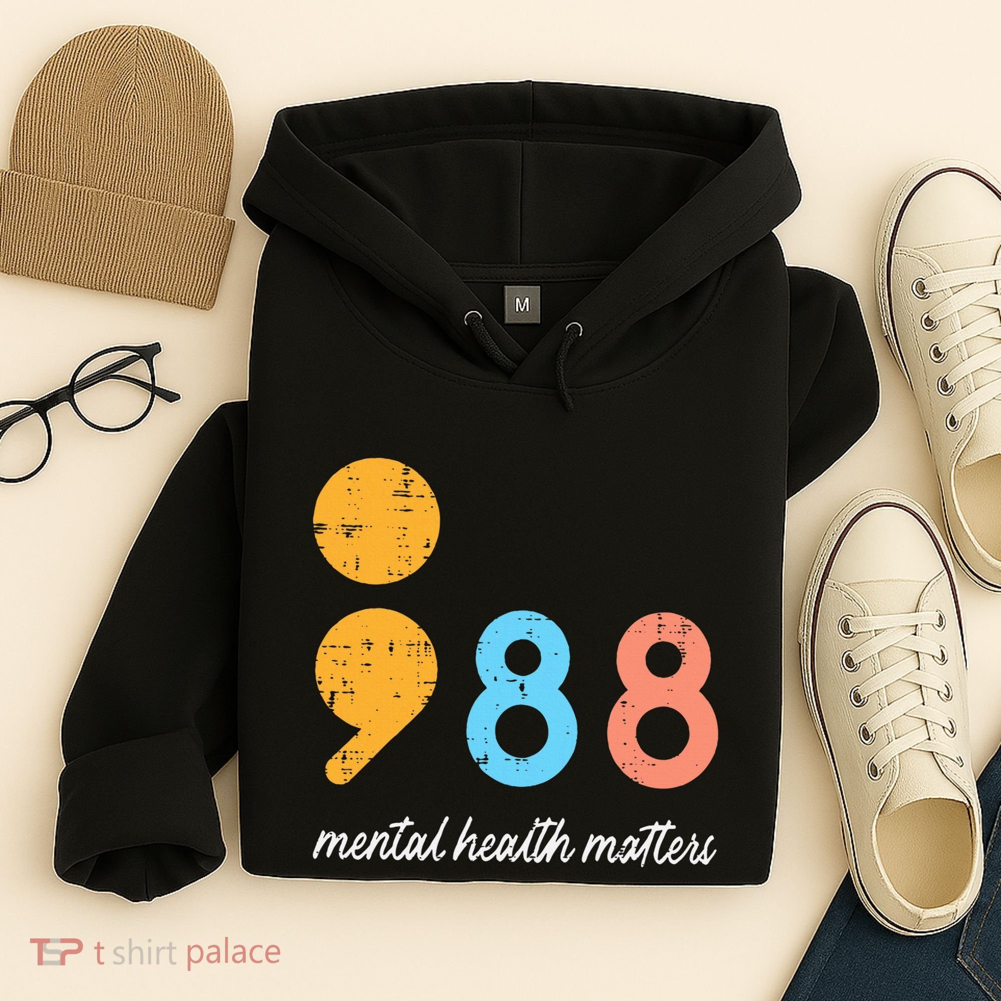 Mental Health Semicolon 98 Depression Awareness Hoodie