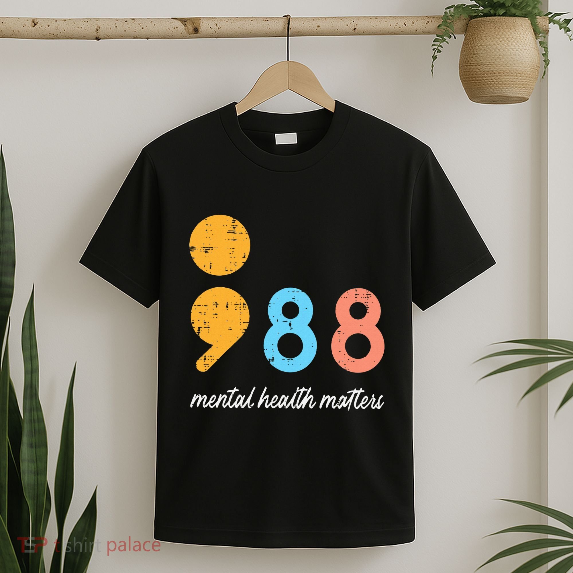 Mental Health Semicolon 98 Depression Awareness T-Shirt