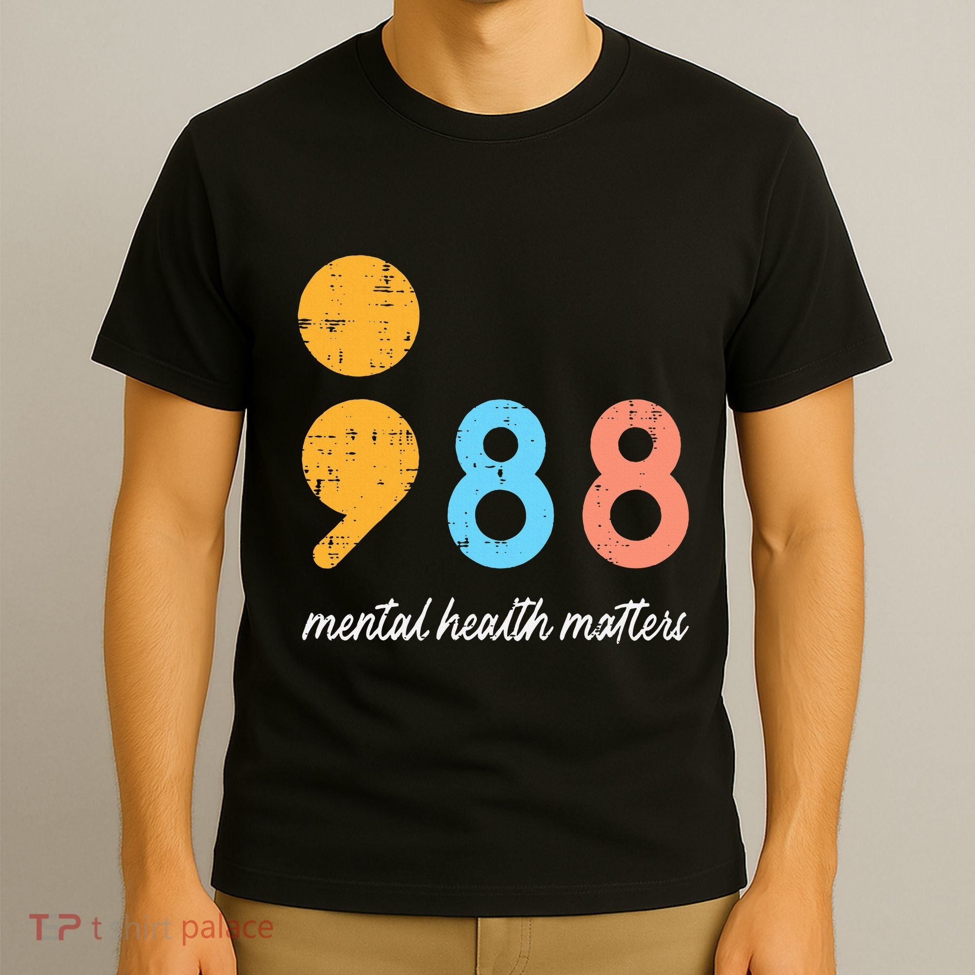 Mental Health Semicolon 98 Depression Awareness T-Shirt