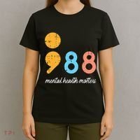 Mental Health Semicolon 98 Depression Awareness T-Shirt thumb 4