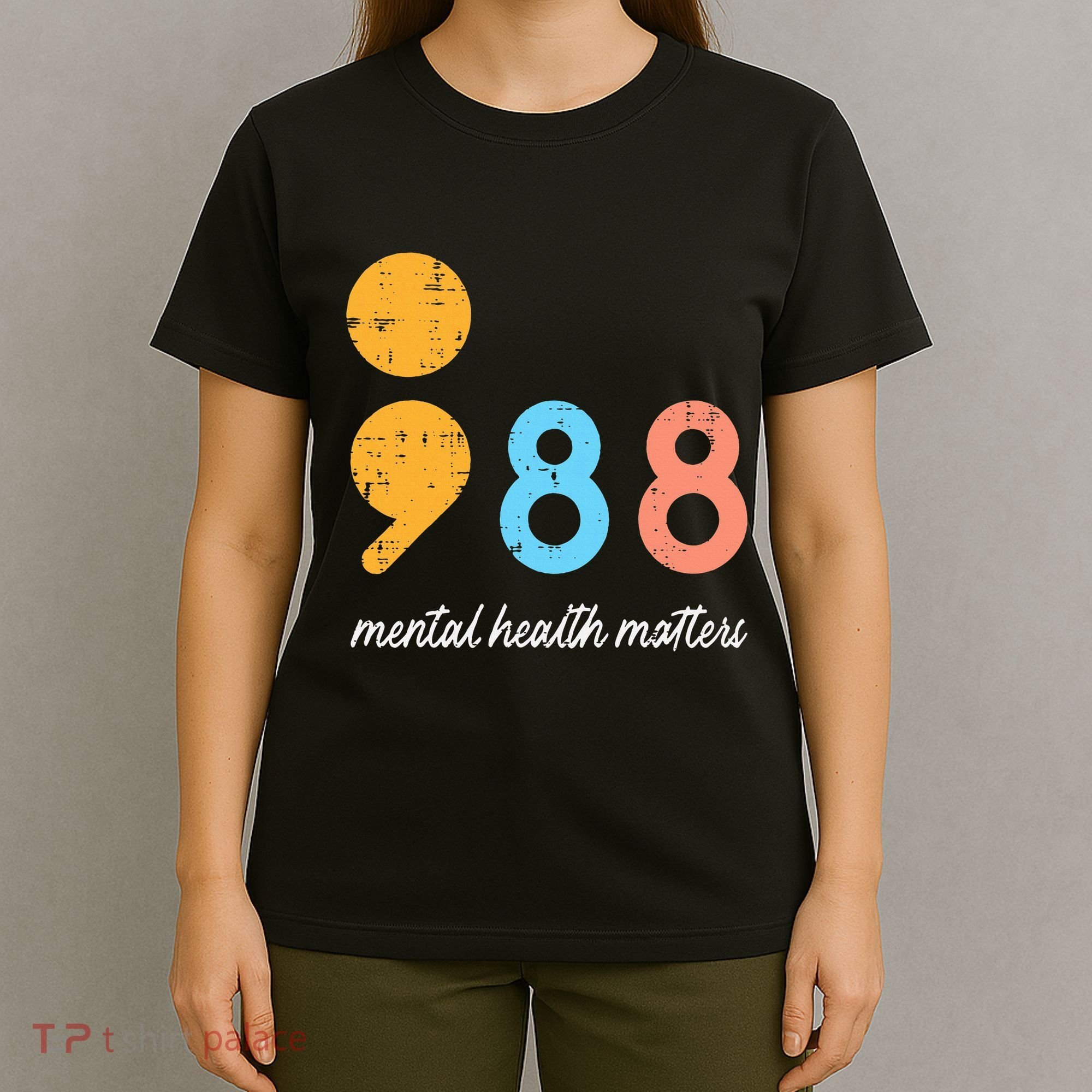 Mental Health Semicolon 98 Depression Awareness T-Shirt