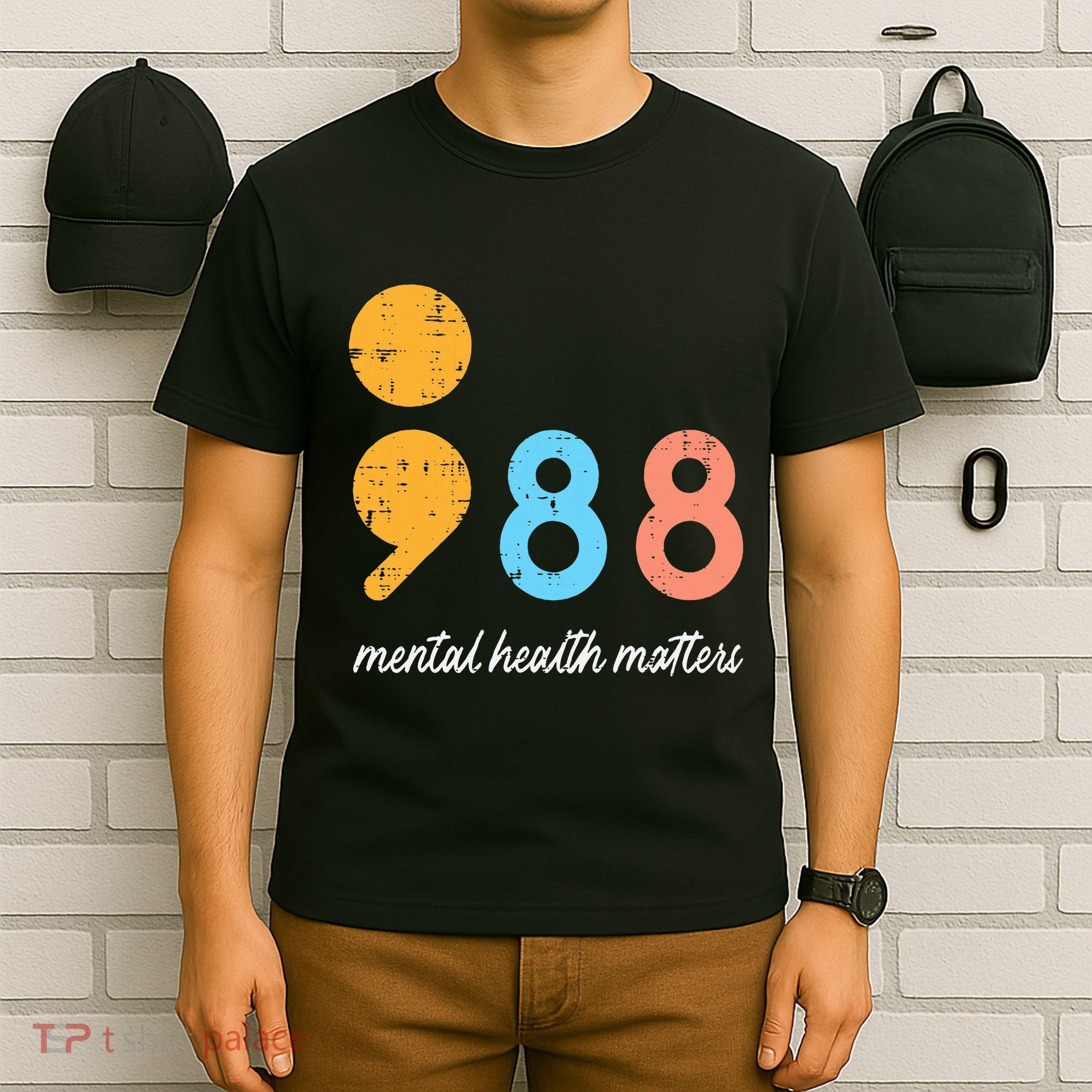 Mental Health Semicolon 98 Depression Awareness T-Shirt