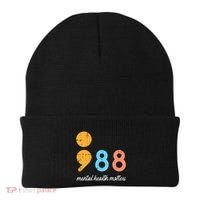 Mental Health Semicolon 98 Depression Awareness Beanie thumb 0