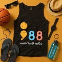 Mental Health Semicolon 98 Depression Awareness Tank Top thumb 4