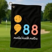 Mental Health Semicolon 98 Depression Awareness Golf Towel thumb 1