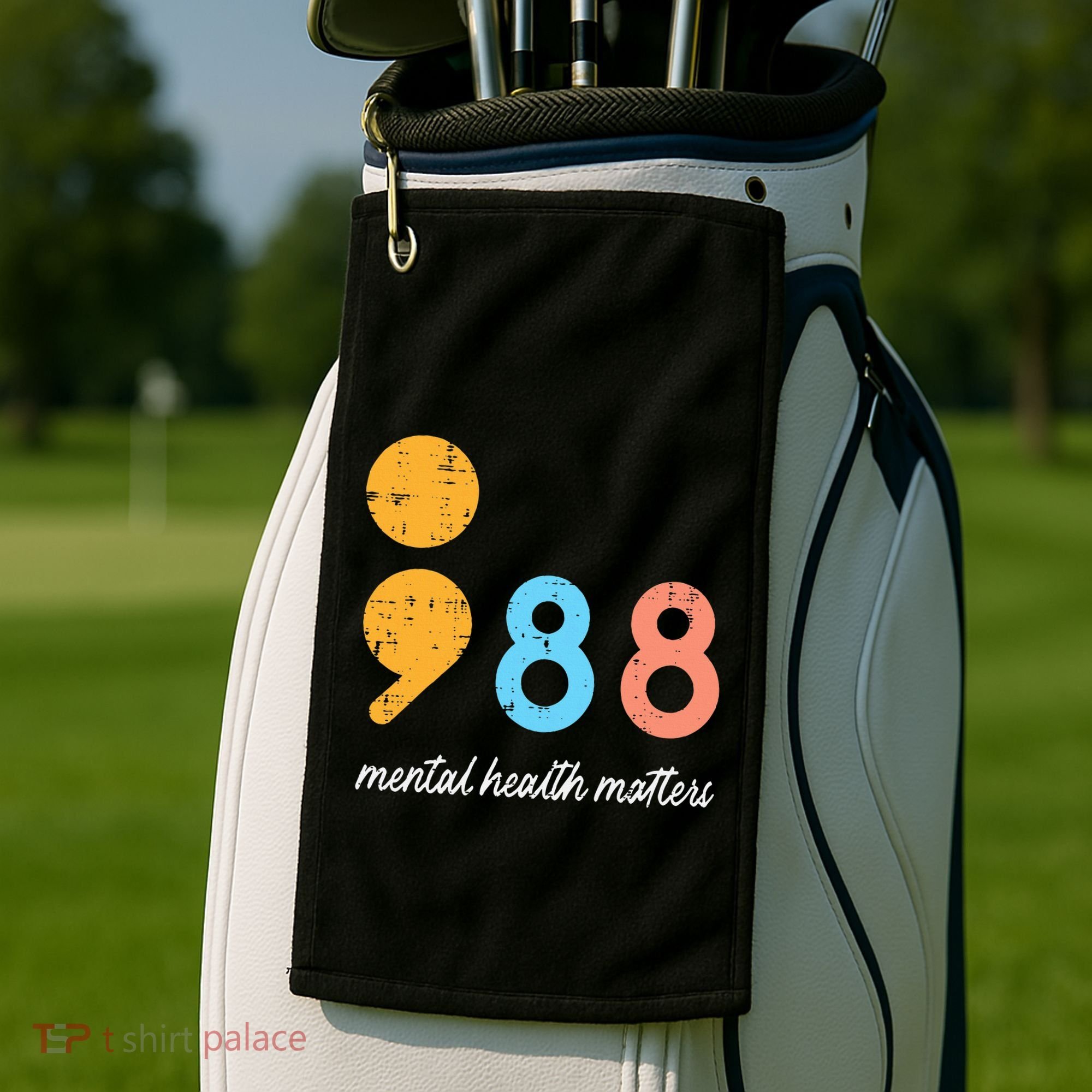 Mental Health Semicolon 98 Depression Awareness Golf Towel