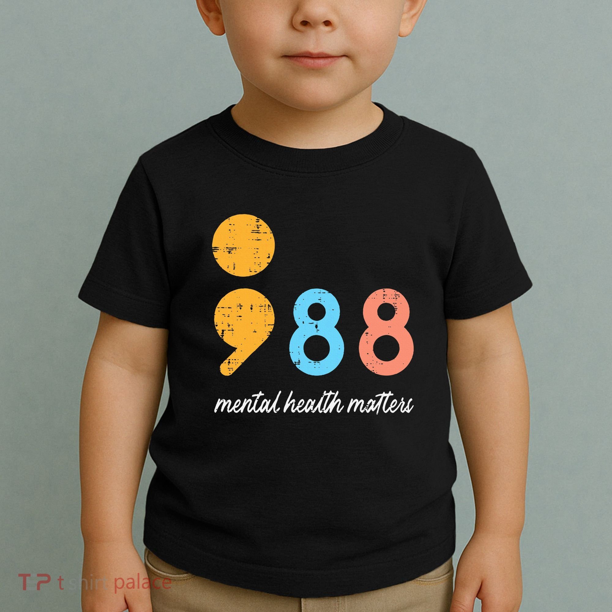 Mental Health Semicolon 98 Depression Awareness Toddler T-Shirt