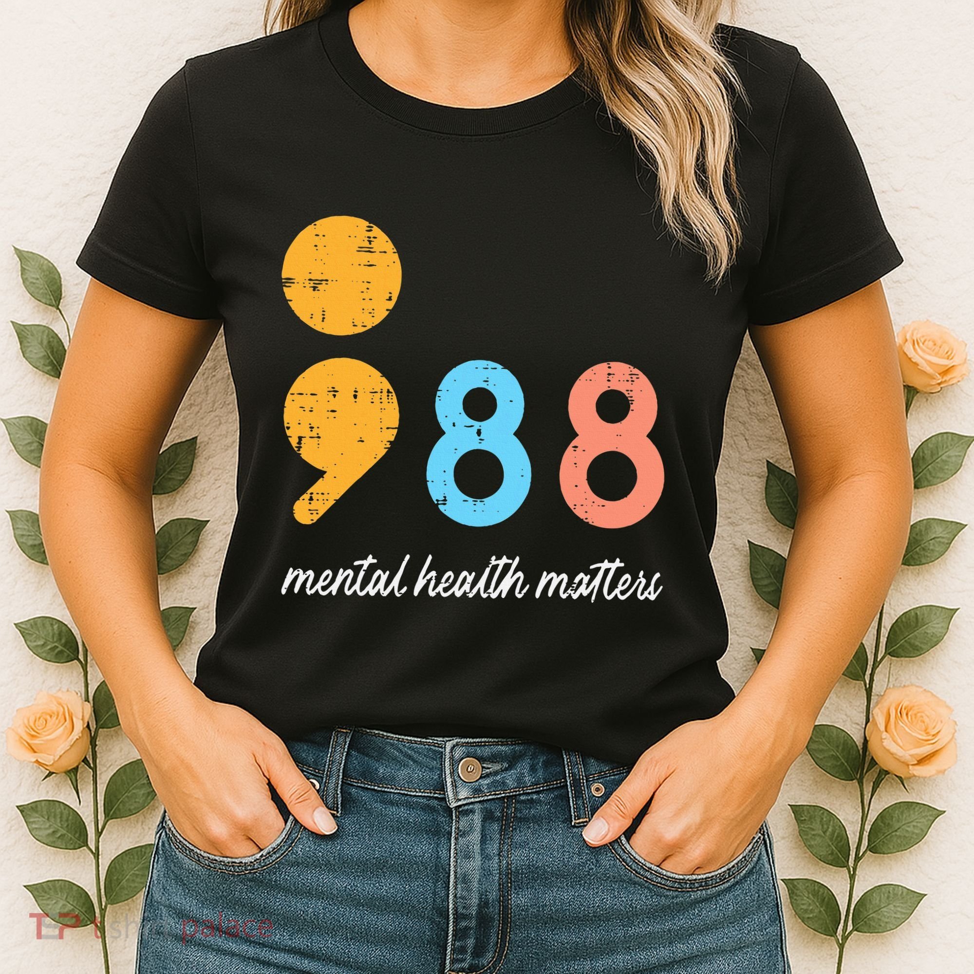 Mental Health Semicolon 98 Depression Awareness Women's T-Shirt