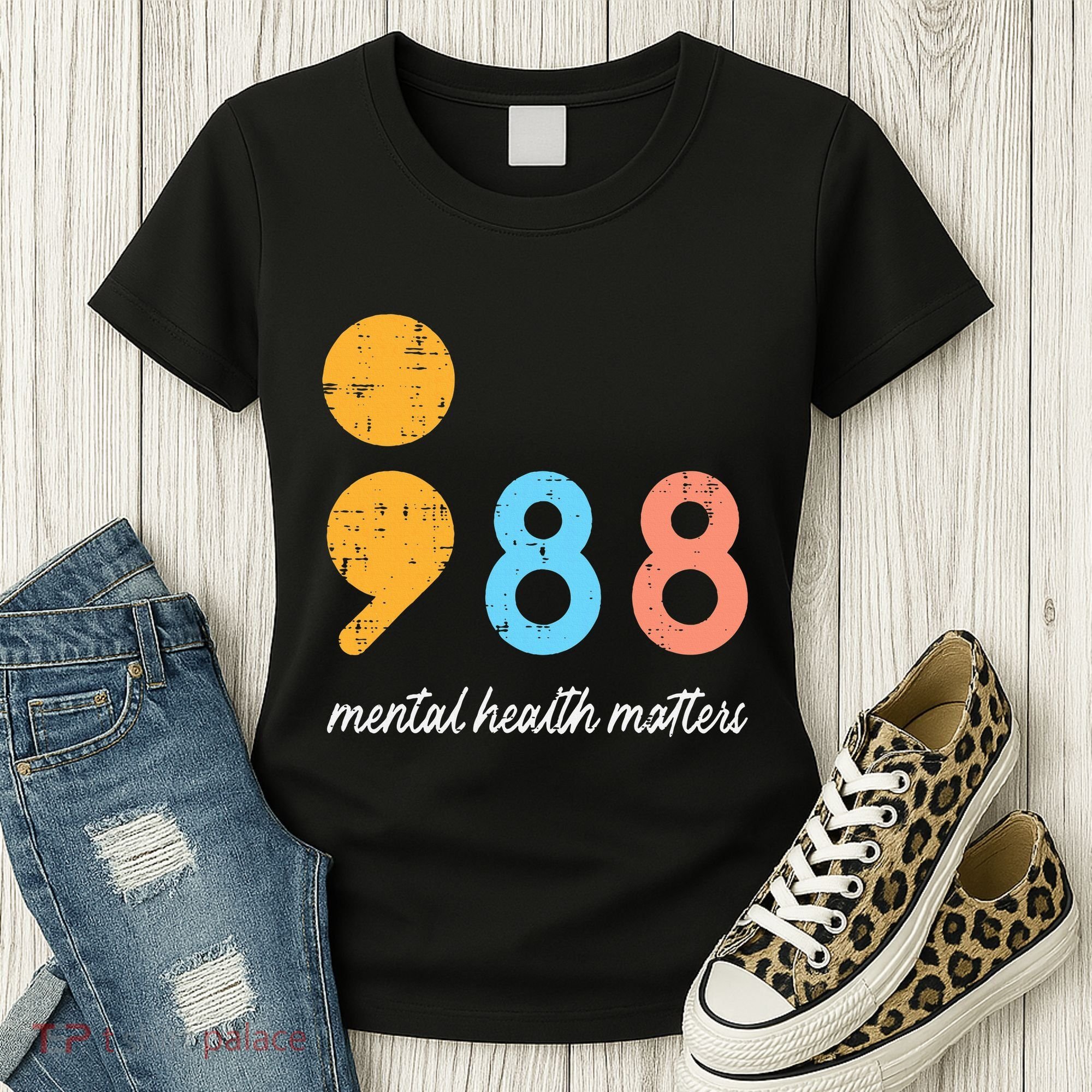 Mental Health Semicolon 98 Depression Awareness Women's T-Shirt