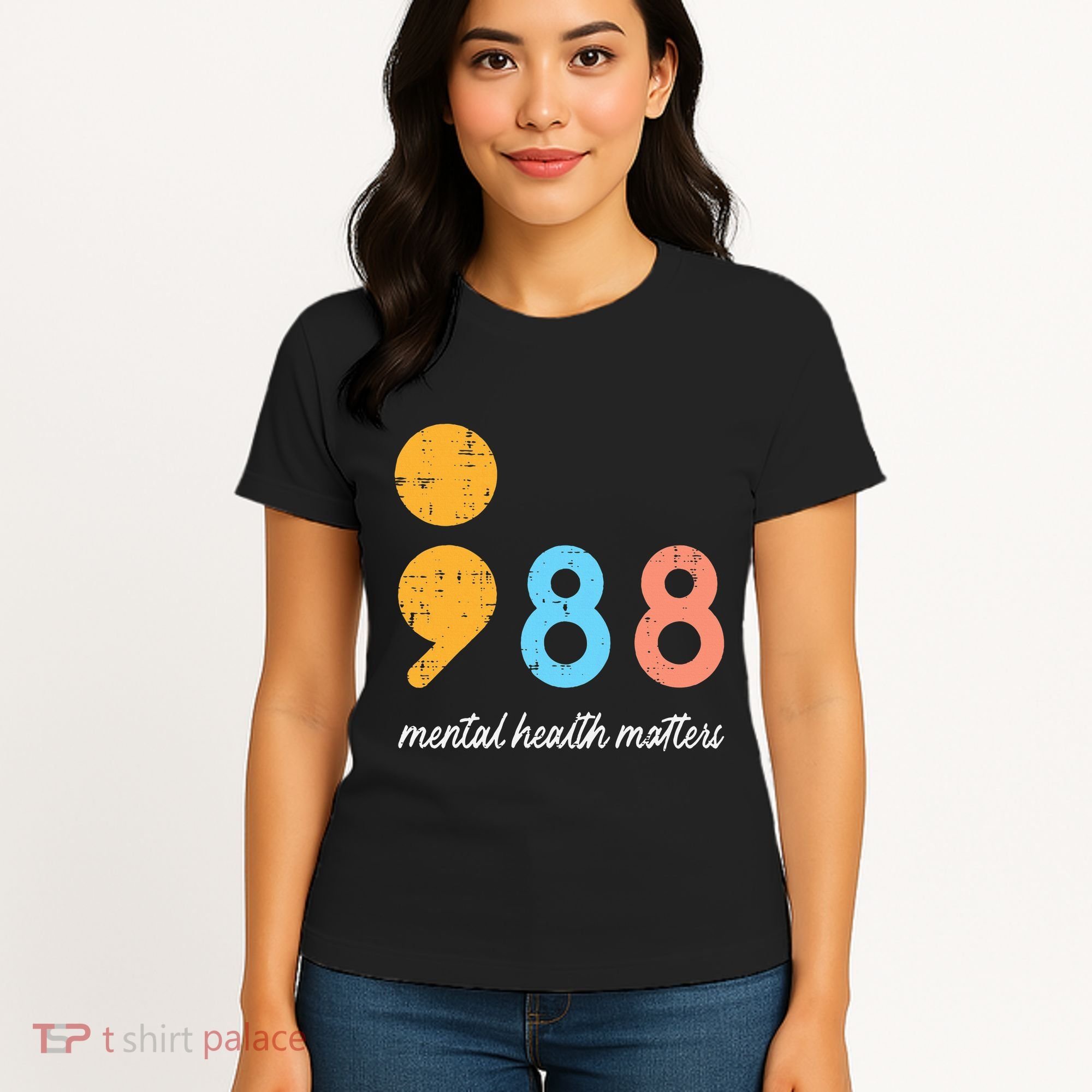 Mental Health Semicolon 98 Depression Awareness Women's T-Shirt