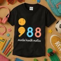 Mental Health Semicolon 98 Depression Awareness Kids T-Shirt thumb 3