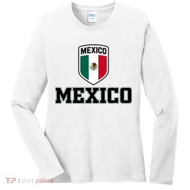 Mexico Heritage Shield Crest Soccer Fan Women's Long Sleeve Shirt