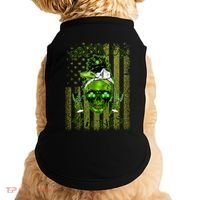 Messy Hair Skull Flag Bitches Green St Patricks Day Gift Doggie Tank thumb 0