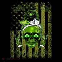 Messy Hair Skull Flag Bitches Green St Patricks Day Gift Coffee Mug thumb 5
