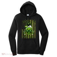 Messy Hair Skull Flag Bitches Green St Patricks Day Gift Women's Hoodie thumb 0